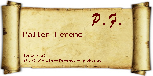 Paller Ferenc névjegykártya