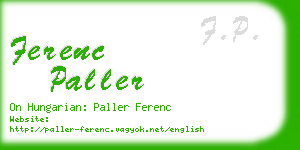 ferenc paller business card